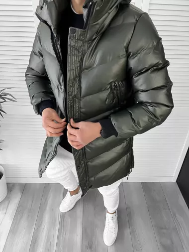 Geaca barbati groasa kaki de iarna cu defect DEF566